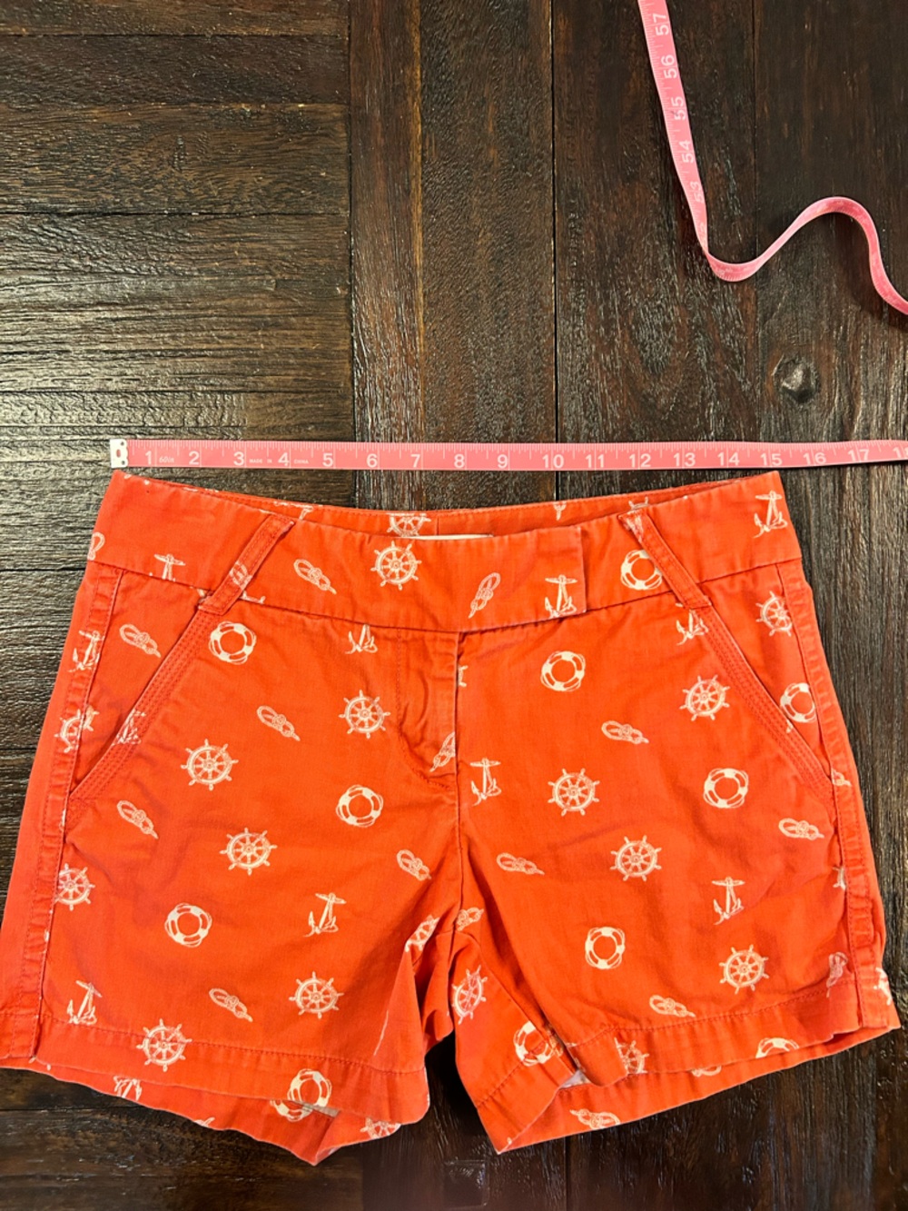 J. Crew Orange Nautical-Print Shorts - Picture 7 of 9